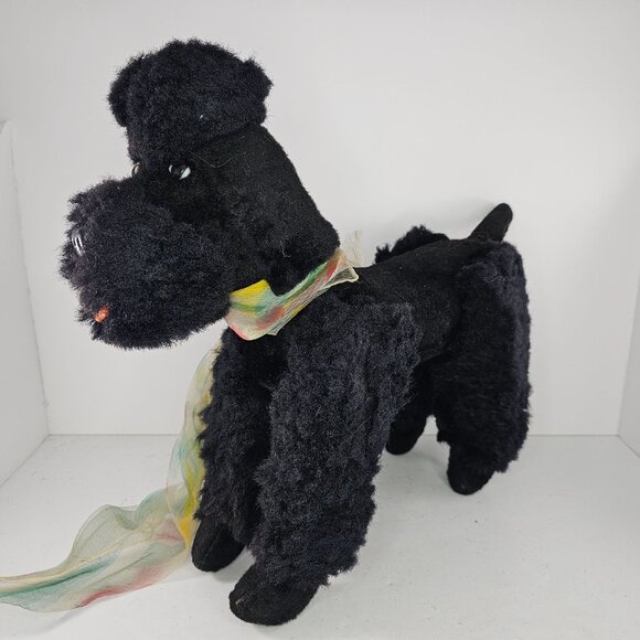 Vintage Steiff Snobby Black Poodle Plush Toy With Scarf 14" AS IS READ - Picture 3 of 9